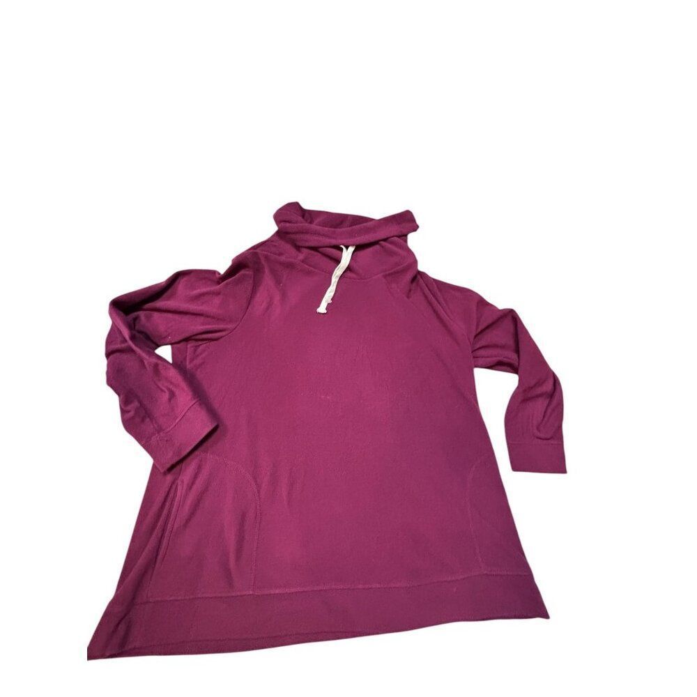 Old Navy Womens Mock Neck Fleece Tunic Sweatshirt XXL Burgundy